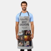 World's Best Grandpa Wood 6 Photo Collage Schürze (Getragen)