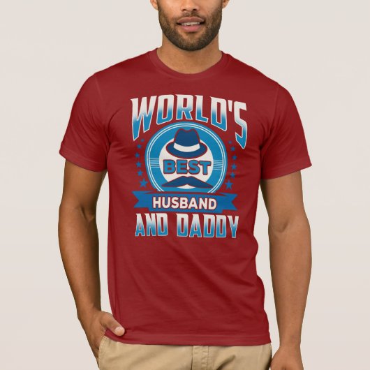 Worlds Best Husband and Daddy Proud Vater T-Shirt (Vorderseite)