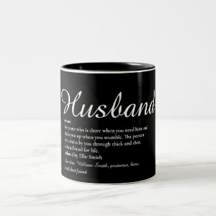 Worlds Best Husband Definition Script Fun Zweifarbige Tasse