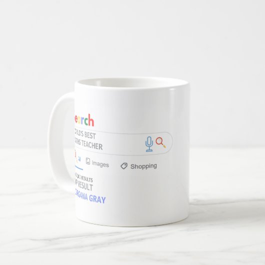 WORLDS BEST MATH LEHRER FUN Top Search Resultat Kaffeetasse (Vorderseite Links)