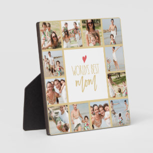 World's Best Mom 12 Photo Collage Plaque Fotoplatte