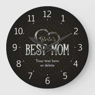 World's Best Mom Adorable Gift Große Wanduhr