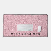 World's Best Mom Blush Pink Gemstone Modern Text Schreibtischunterlage (Tastatur & Maus)