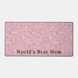 World's Best Mom Blush Pink Gemstone Modern Text Schreibtischunterlage