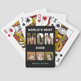 World's Best Mom Custom 6 Photo Black Spielkarten