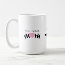 Worlds Best Mom Cute Heart White Elegant