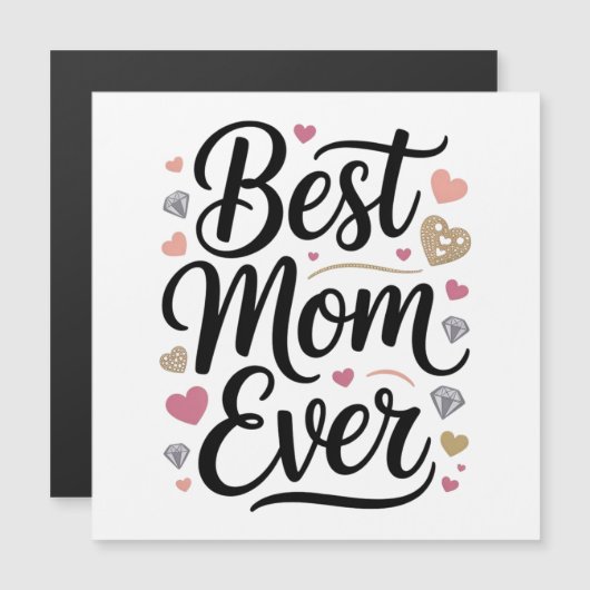 World's Best Mom Diamonds Magnetic Card Magnetkarte (Vorne/Hinten)