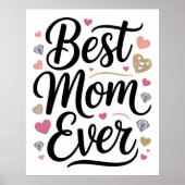 World's Best Mom Diamonds Personalized Poster (Vorne)