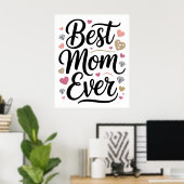 World's Best Mom Diamonds Personalized Poster (Heimbüro)