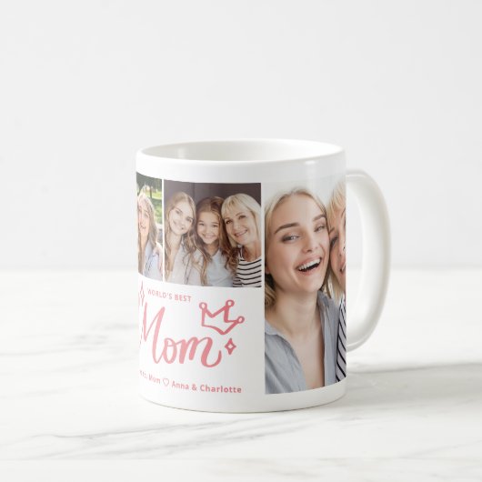 World's Best Mom Ever Photo Collage Mother's Day Kaffeetasse (VorderseiteRechts)