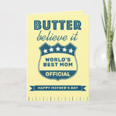 World's Best Mom Funny Butter Stick Mother's Day Karte (Vorderseite)