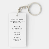 World's Best Mom Photo Collage Script Keepsake Schlüsselanhänger (Rückseite)