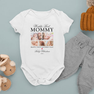 "World's Best Mommy" Foto zum 1. Muttertag Baby Strampler