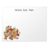 Worlds Best Mum Note Pad mit Poppies Notizblock (Vorderseite)