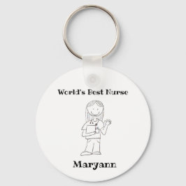 "World's Best Nurse" Personalized Keychain Schlüsselanhänger