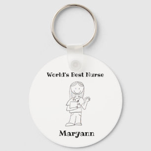 "World's Best Nurse" Personalized Keychain Schlüsselanhänger