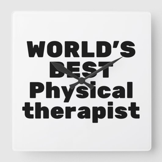 World's best Physical therapist Quadratische Wanduhr (Vorderseite)
