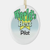 World's best Pilot Keramik Ornament (Rechts)