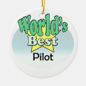 World's best Pilot Keramik Ornament (Vorne)