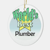 World's best Plumber Keramikornament (Links)