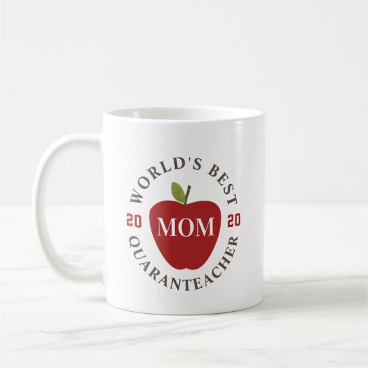 World's Best Quaranlehrer 2020 Mama Red Apple Kaffeetasse (Links)