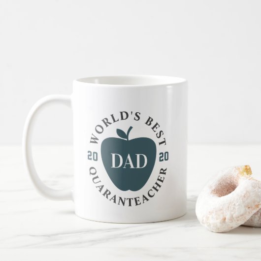 World's Best Quaranlehrer 2020 Teacher Red Apple Kaffeetasse (Mit Donut)