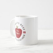 World's Best Quaranlehrer 2020 Teacher Red Apple Kaffeetasse (Vorderseite Links)