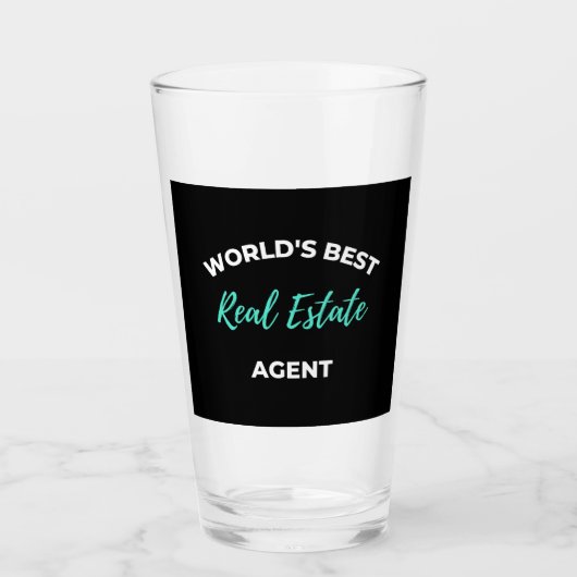 World's Best Real Estate Agent Glas (Vorderseite)