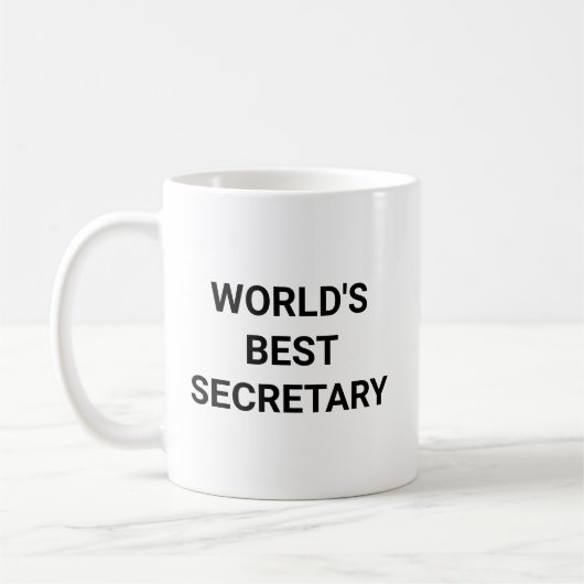 Worlds Best Secretary Funny Career Coworker Gift Kaffeetasse (Links)