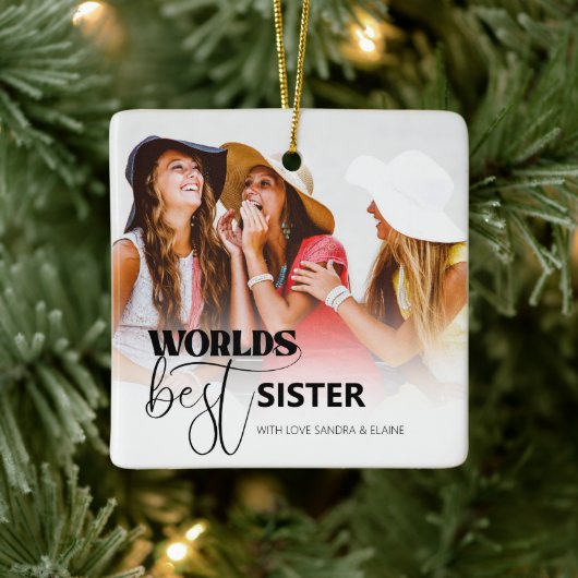 Worlds Best Sister | FOTO Keramikornament (Baum)
