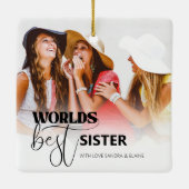 Worlds Best Sister | FOTO Keramikornament (Rückseite)