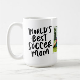 World's best soccer mom trendy navy blue photo kaffeetasse