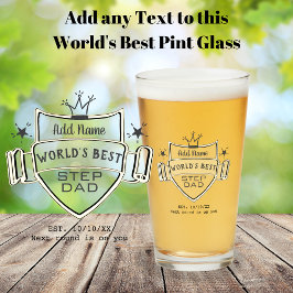 Worlds BEST STEPDAD - Personalized BEER PINT GLASS Glas