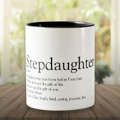 World's Best Stepdaughter Definition Fun Modern Zweifarbige Tasse