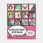 Worlds Best Stepmuth 12 Foto Pink Fleecedecke (Vorderseite)