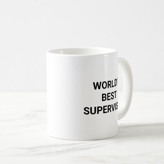 Worlds Best Supervisor Funny Career Coworker Gift Kaffeetasse (VorderseiteRechts)