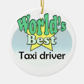 World's best Taxi driver Keramikornament (Vorne)