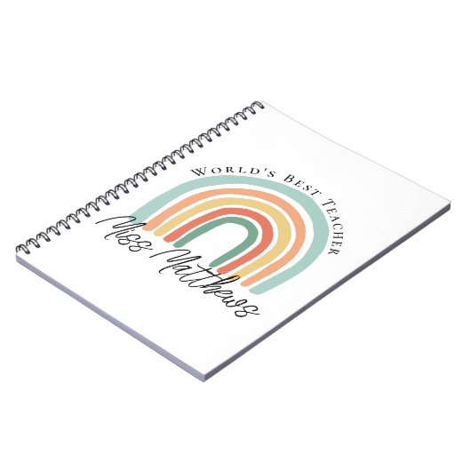 Worlds Best Teacher Elementary Rainbow Notizblock (Linke Seite)