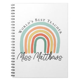 Worlds Best Teacher Elementary Rainbow Notizblock