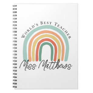 Worlds Best Teacher Elementary Rainbow Notizblock