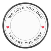 Worlds Best Vater Foto Heart Red White Black Text Eishockey Puck (Vorderseite)