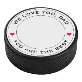 Worlds Best Vater Foto Heart Red White Black Text Eishockey Puck