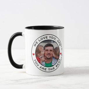 Worlds Best Vater Foto Heart Red White Black Text Tasse