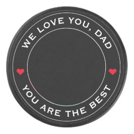 Worlds Best Vater Foto Herz Roter Schwarz-weißer T Eishockey Puck