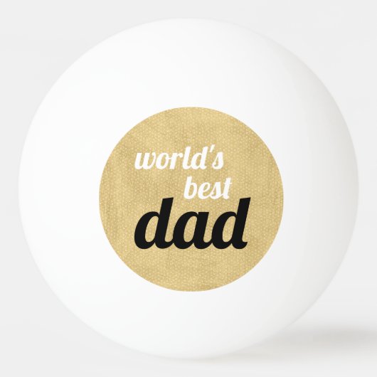 World's Best Vater Script Gold Black Tischtennisball (Rückseite)