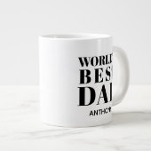 Worlds Best Vater White Black Typografy Name Jumbo-Tasse (Vorderseite Rechts)