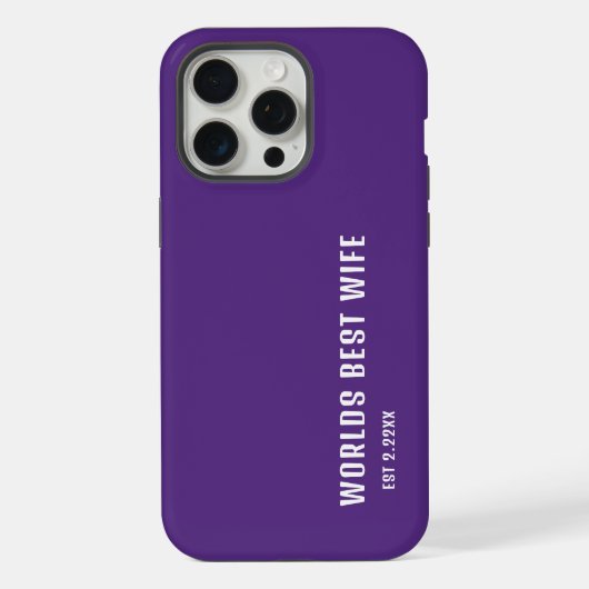 Worlds Best Wife Elegant Purple &White   iPhone Hülle (Rückseite)
