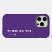Worlds Best Wife Elegant Purple &White   iPhone Hülle (Rückseite (Horizontal))