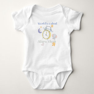 World's cutest alarm clock - baby name on back strampler