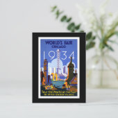 "World's Fair, Chicago 1934" Vintag Postkarte (Stehend Vorderseite)